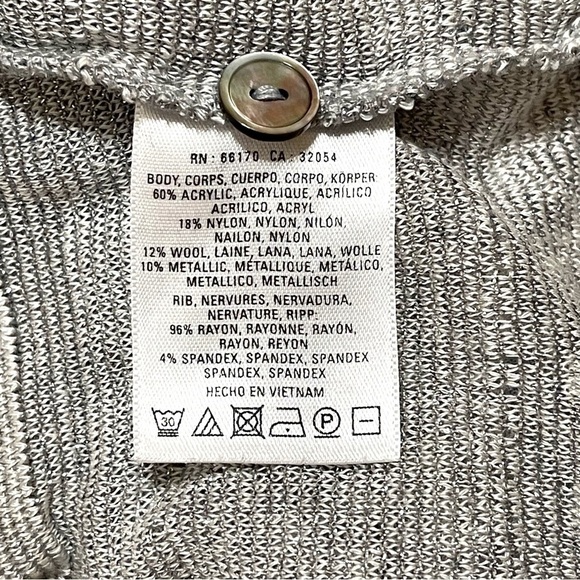 Anthropologie Postmark Woman WOOL Grey Button Down Cardigan Sweater Size S - Picture 10 of 13